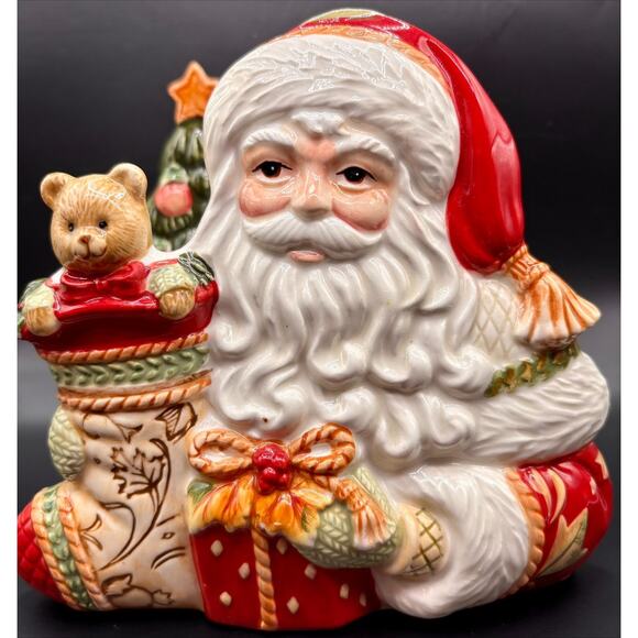 Santa Napkin Holder Fitz & Floyd Porcelain Xmas Holiday Table Decor - Picture 1 of 6